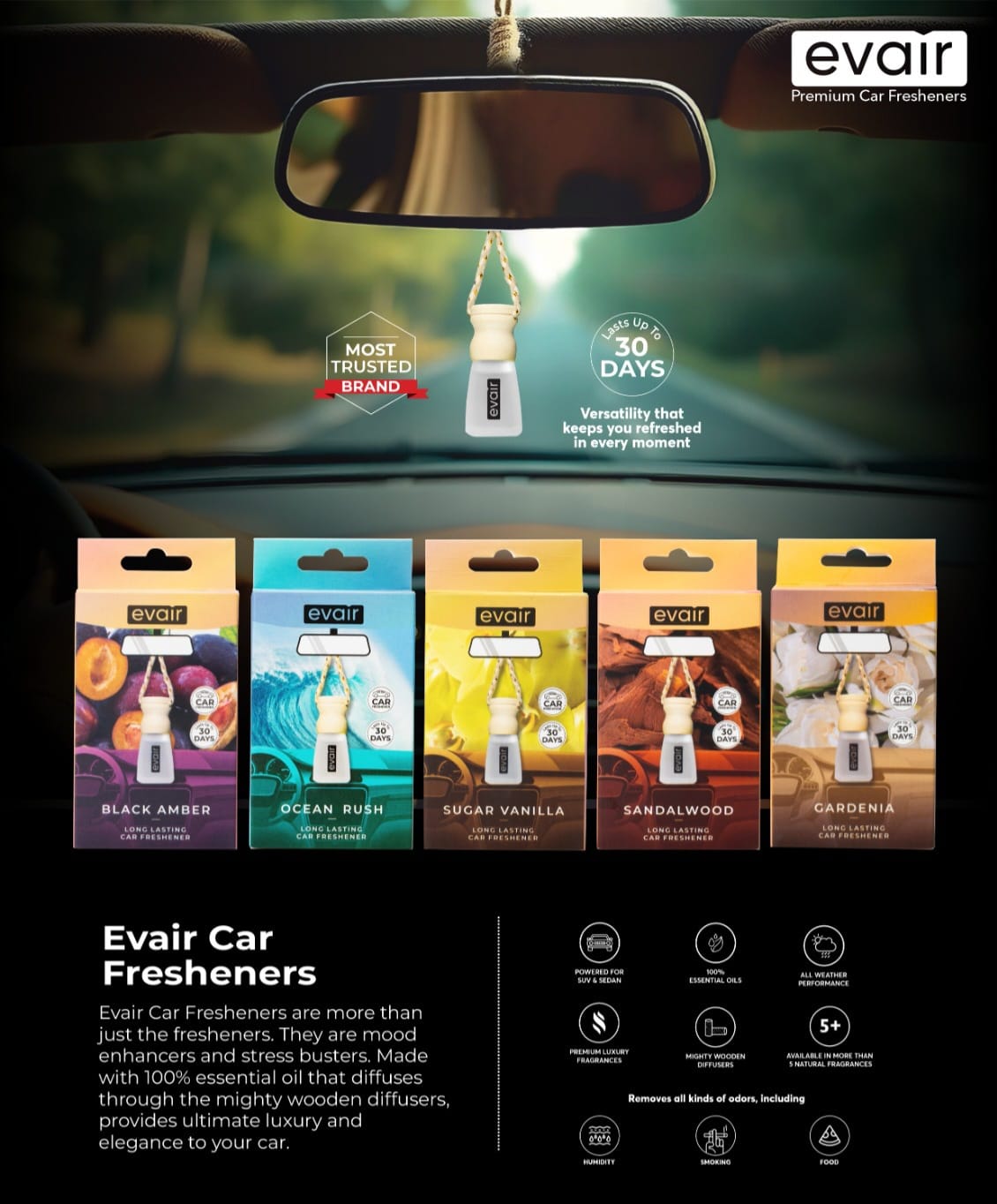 Evair Long Lasting Car Freshner – Reval Distributor