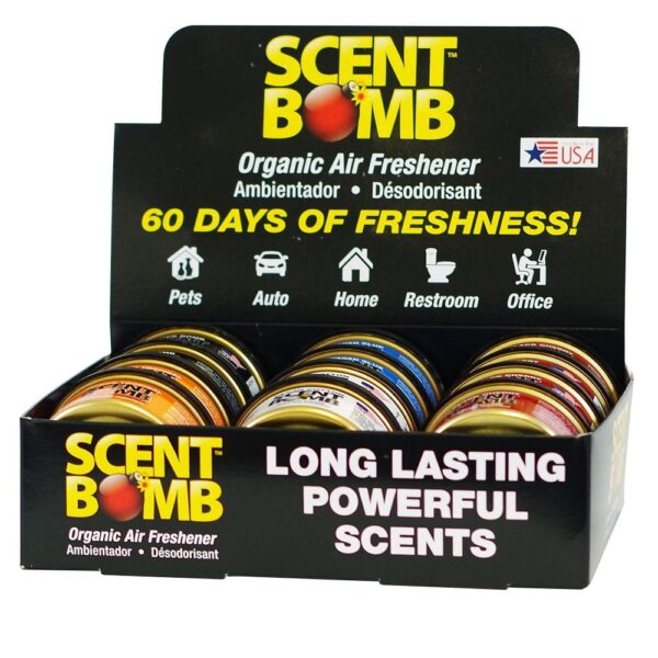 Scent Bomb Organic Air Freshener Can 12ct Display