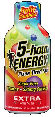 5 HOUR ENERGY EXTRA STRENGTH FRUITY RAINBOW 12CT 1.93OZ