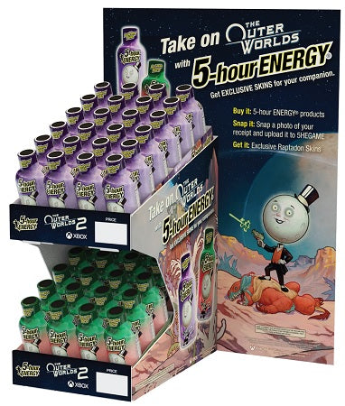 5 HOUR ENERGY EXTRA STRENGTH DISPLAY OUTER WORLDS 2 (1.93OZ) *LIMITED EDITION* (2BX PURPLEBERRY, 2BX MOCK MELON BREW)