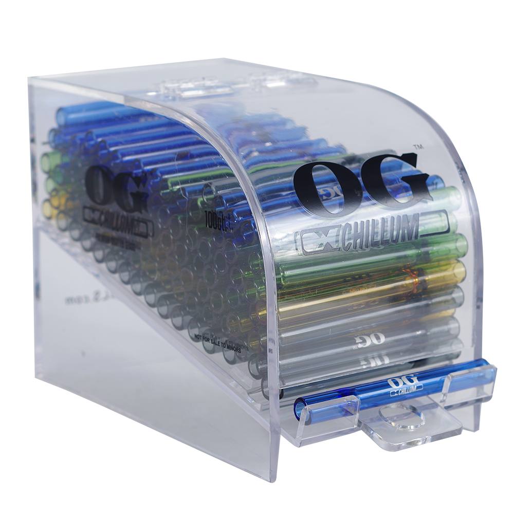 OG Chillum Glass One Hitter Acrylic 100ct Display