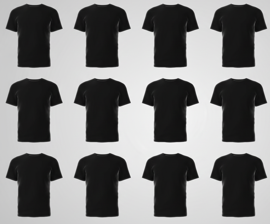12 Black T-Shirts