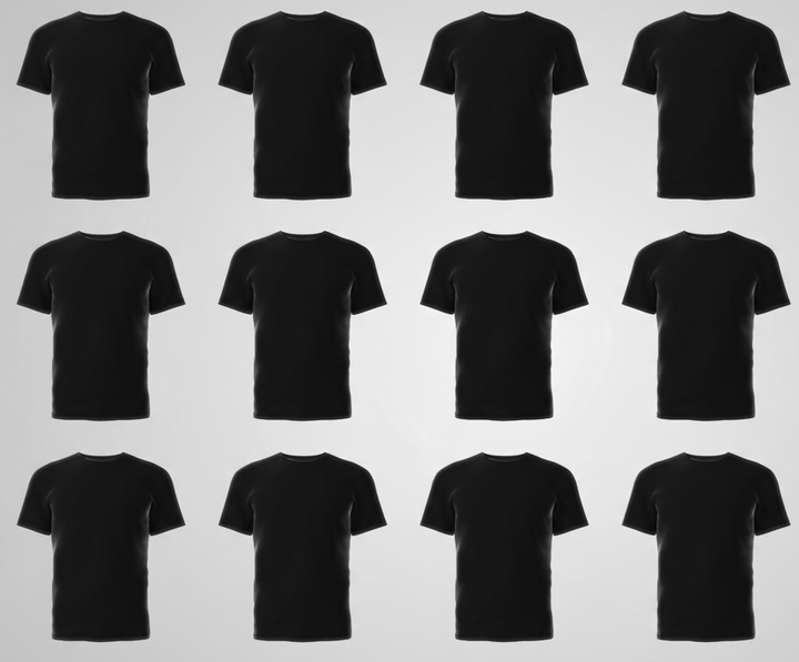 12 Black T-Shirts