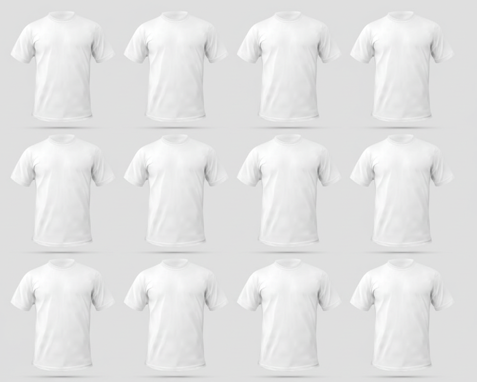 12 White T-Shirts