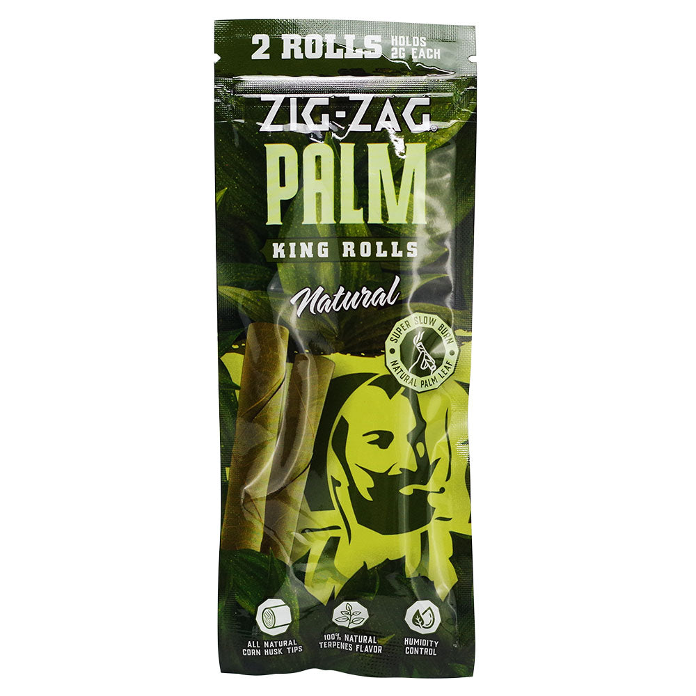 Zig Zag Palm Rolls King Size Natural  2pack 15ct Display