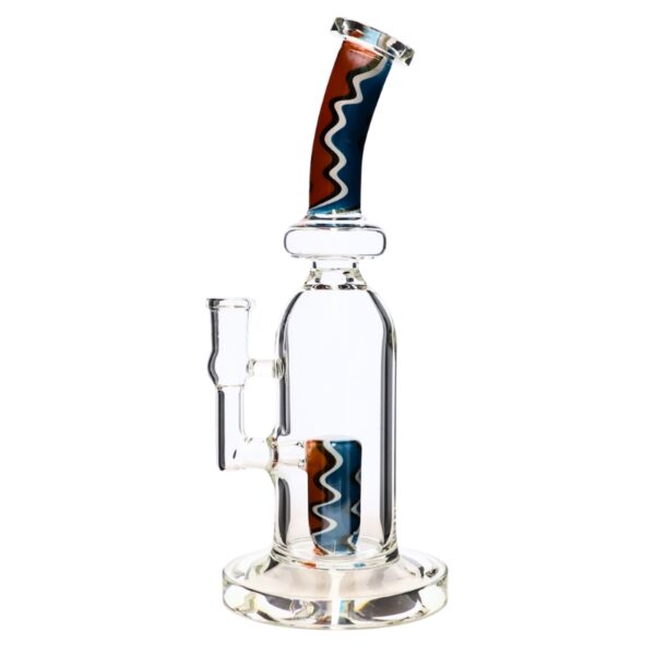 Glass Water Pipe Ziggy lines  Design 10.2 In (Color may vary)