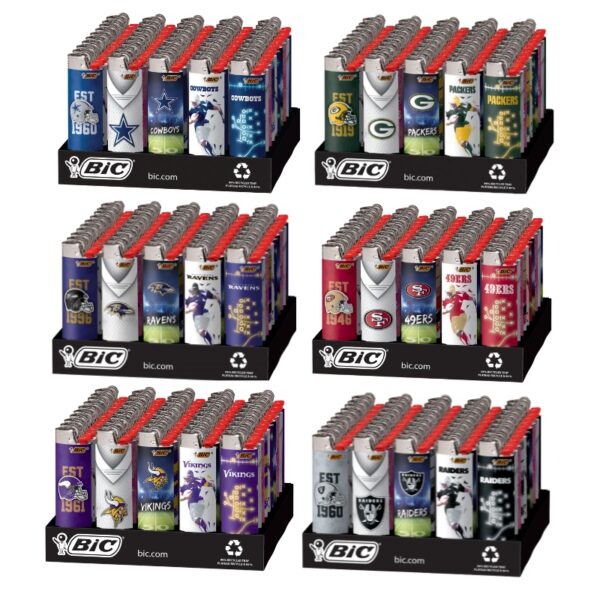 BiC Lighter Sports NFL Licensed Design 50ct tray