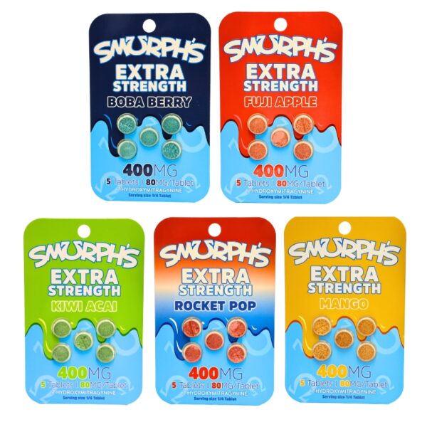 Smurphs 7OH Kratom Extract Tablets 400mg 5pk 10ct Box