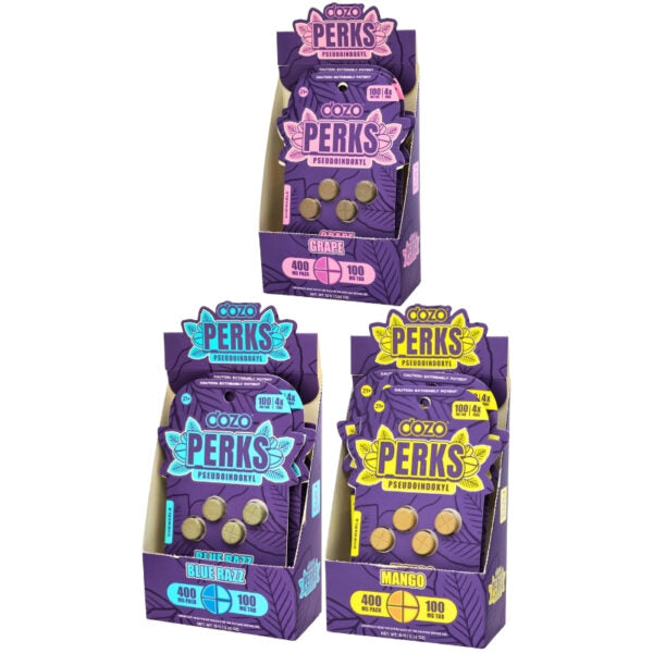 Dozo Perks 7-hydroxymitragynine + Pseudo Tablets 400mg 4pk 5ct Display