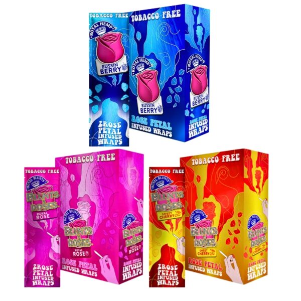 Royal Blunts Blunts N Roses Rose Petal Infused Wraps 25ct Display