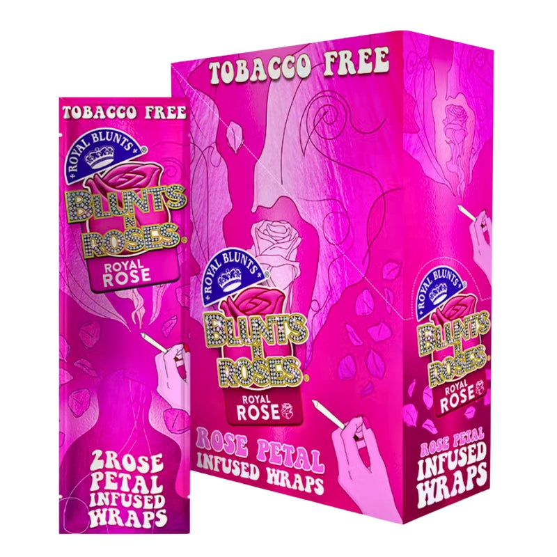 Royal Blunts Blunts N Roses Rose Petal Infused Wraps 25ct Display
