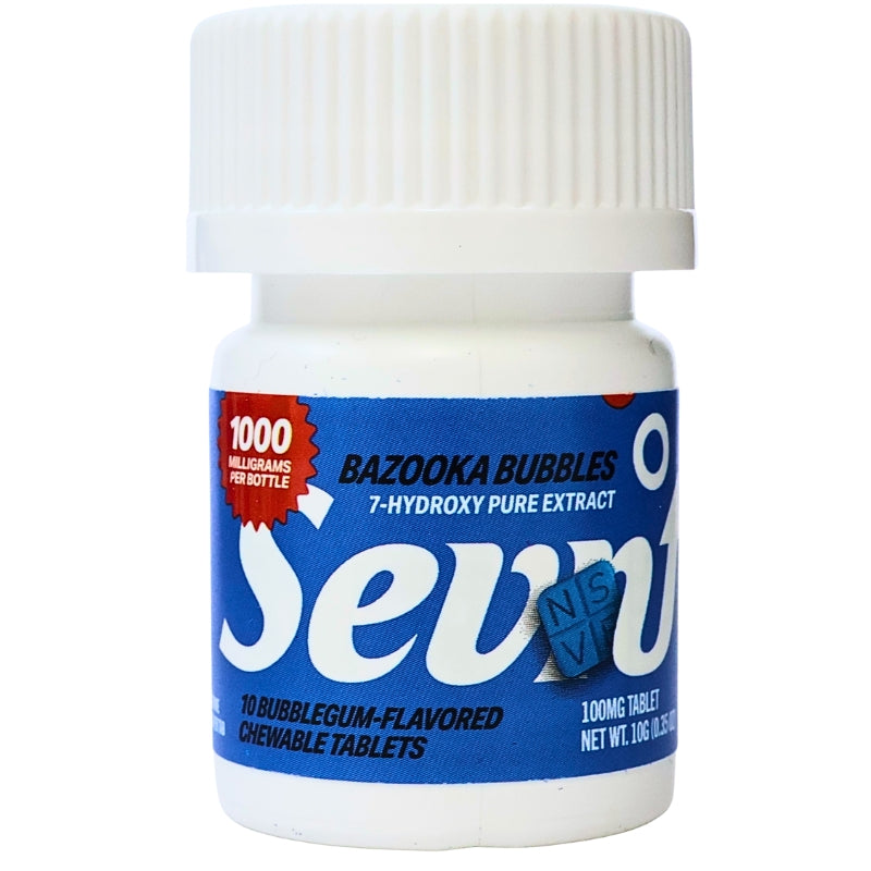 Sevn 7-hydroxymitragynine Kratom Extract Chewable Tablets 1000mg 10ct Bottle