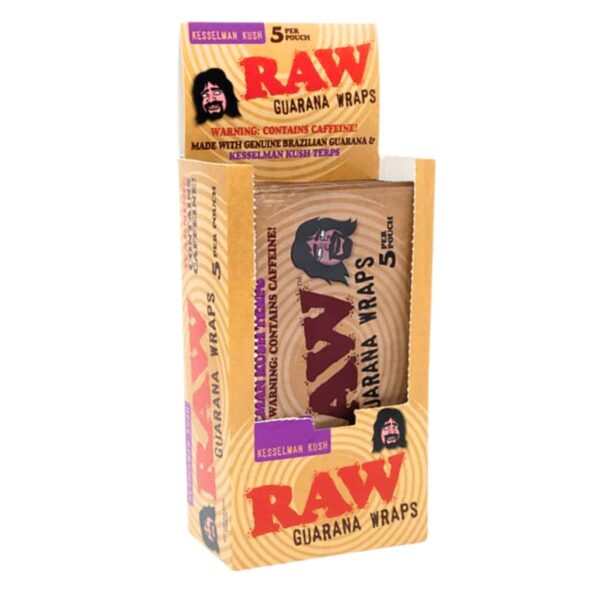 RAW Kesselman Kush Guarana Caffeine Wraps 5pk 25ct Box