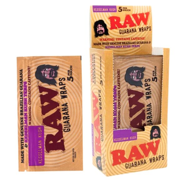 RAW Kesselman Kush Guarana Caffeine Wraps 5pk 25ct Box