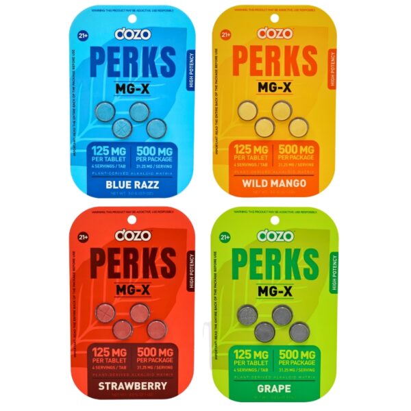 Dozo Perks MG-X Tablets 500mg 4pk 5ct Display