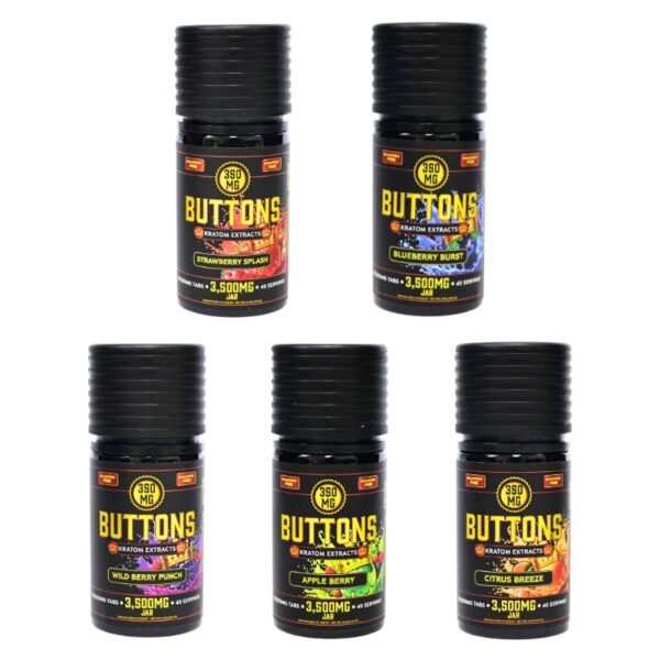 Buttons Kratom Extract Tablets 3500mg 10ct Bottle | 350mg per tablet