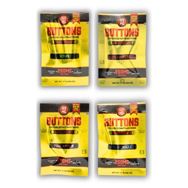 Buttons 7OH Kratom Extract Tablets 250mg 2pk 20ct Display