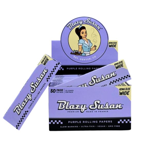 Blazy Susan King Size Wide Rolling Papers 32pk 50ct Display | Purple