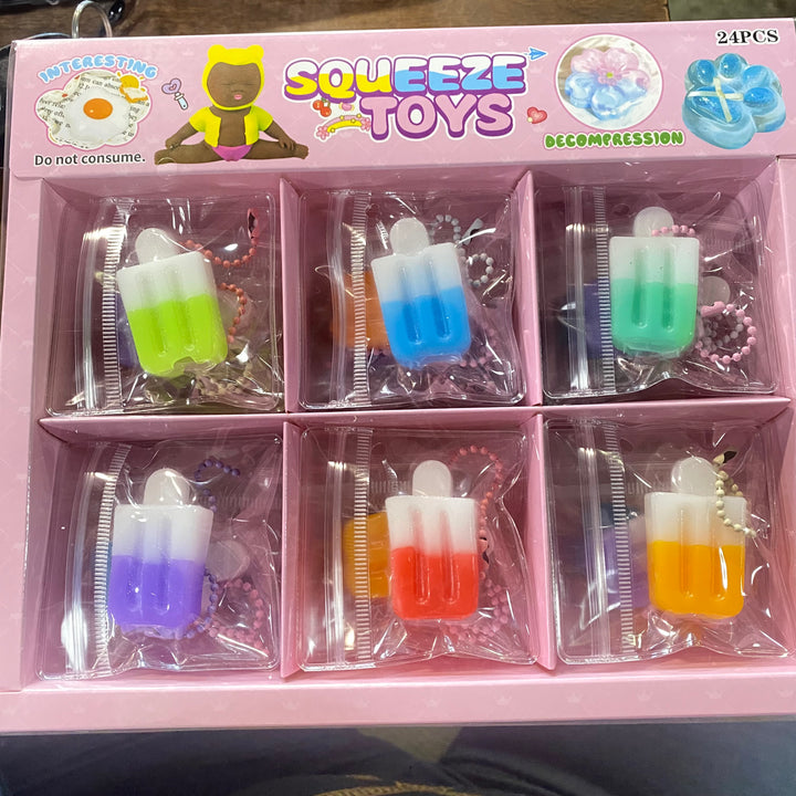 Squeeze Toys Key chain dumpling or Ice Cream | 24 pieces | Decompresses