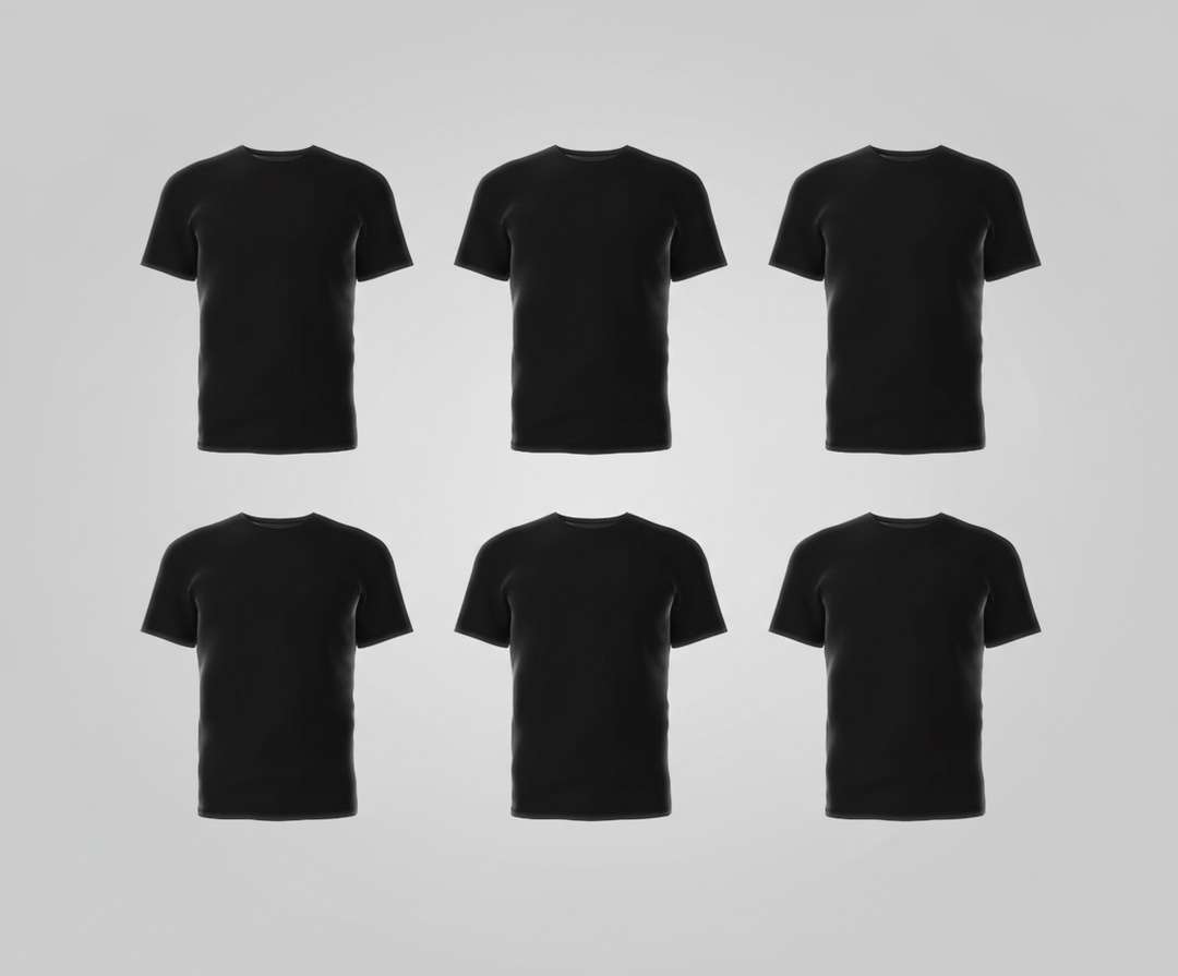 6 Black T-Shirts