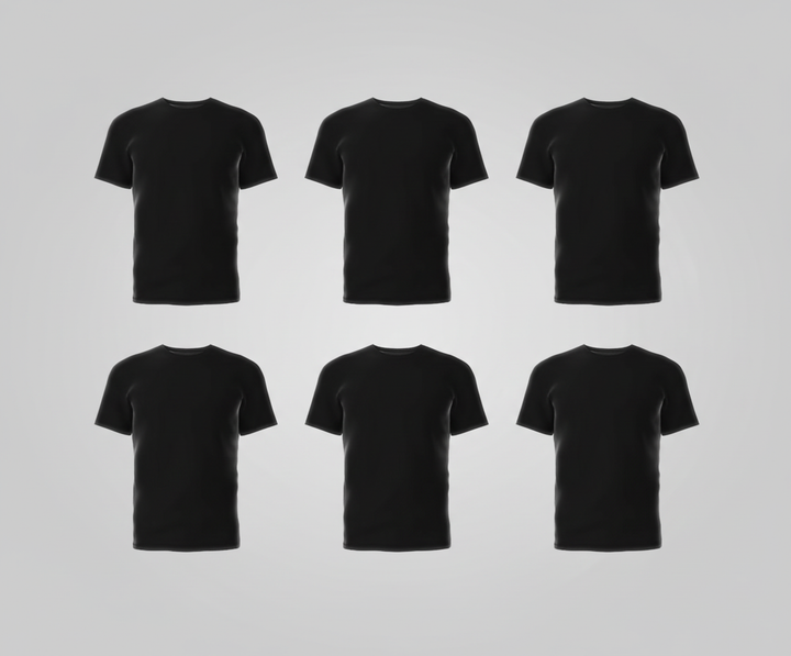 6 Black T-Shirts