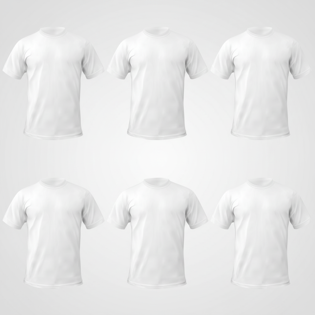 6 White T-Shirts