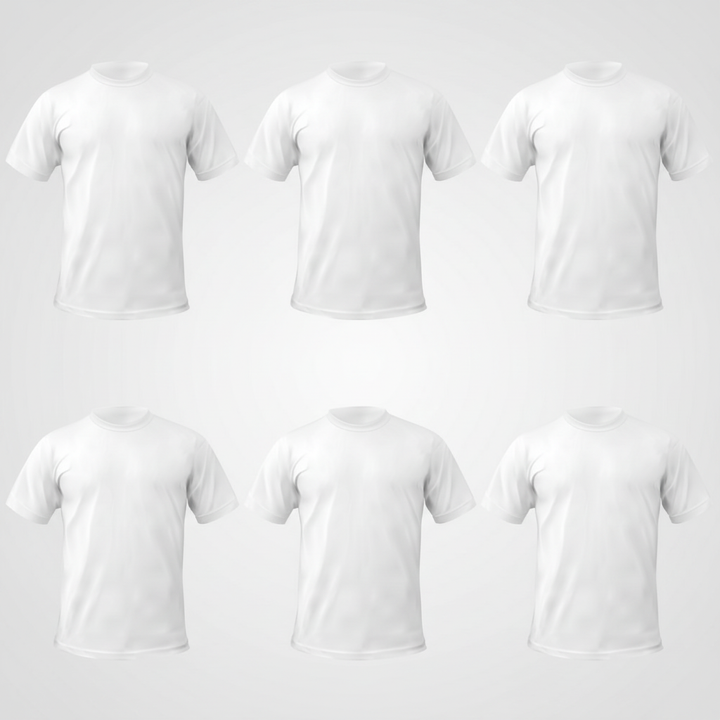 6 White T-Shirts