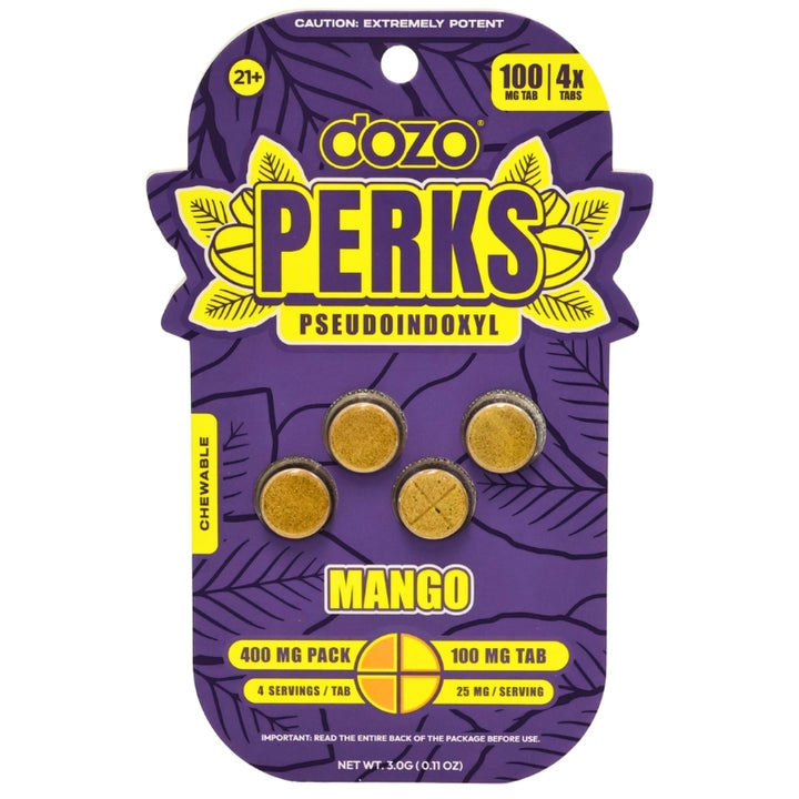 Dozo Perks 7-hydroxymitragynine + Pseudo Tablets 400mg 4pk 5ct Display