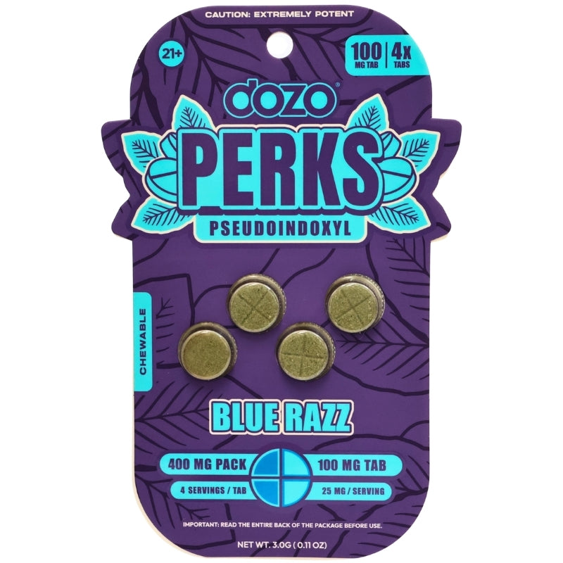 Dozo Perks 7-hydroxymitragynine + Pseudo Tablets 400mg 4pk 5ct Display