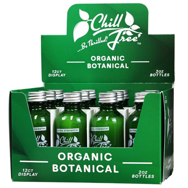 Chill Tree Shots Extra Strength Organic Botanical Tropical Punch 2oz 12ct Display