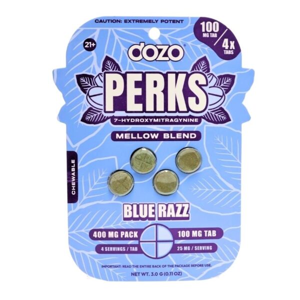 Dozo Perks 7-hydroxymitragynine Tablets 400mg 4pk 5ct Display
