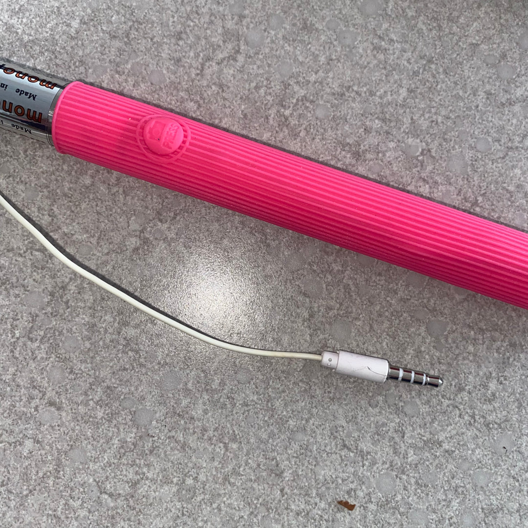 Selfie stick phone monopod with headphone jack connector | 40 inch extendable | Floor model | open box. 1pc randomly selected.