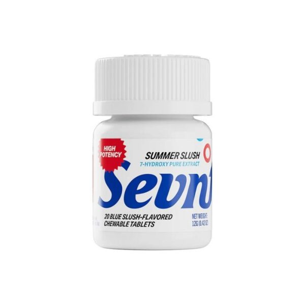 Sevn 7-hydroxymitragynine Kratom Extract Chewable Tablets 40mg 20pk 8ct Bottles Display