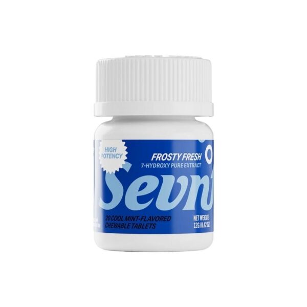 Sevn 7-hydroxymitragynine Kratom Extract Chewable Tablets 40mg 20pk 8ct Bottles Display