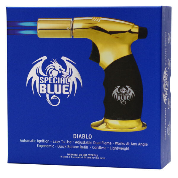 Special Blue Torch Lighter Diablo Gold