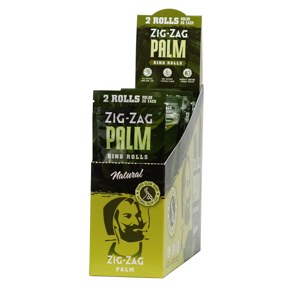 Zig Zag Palm Rolls King Size Natural  2pack 15ct Display