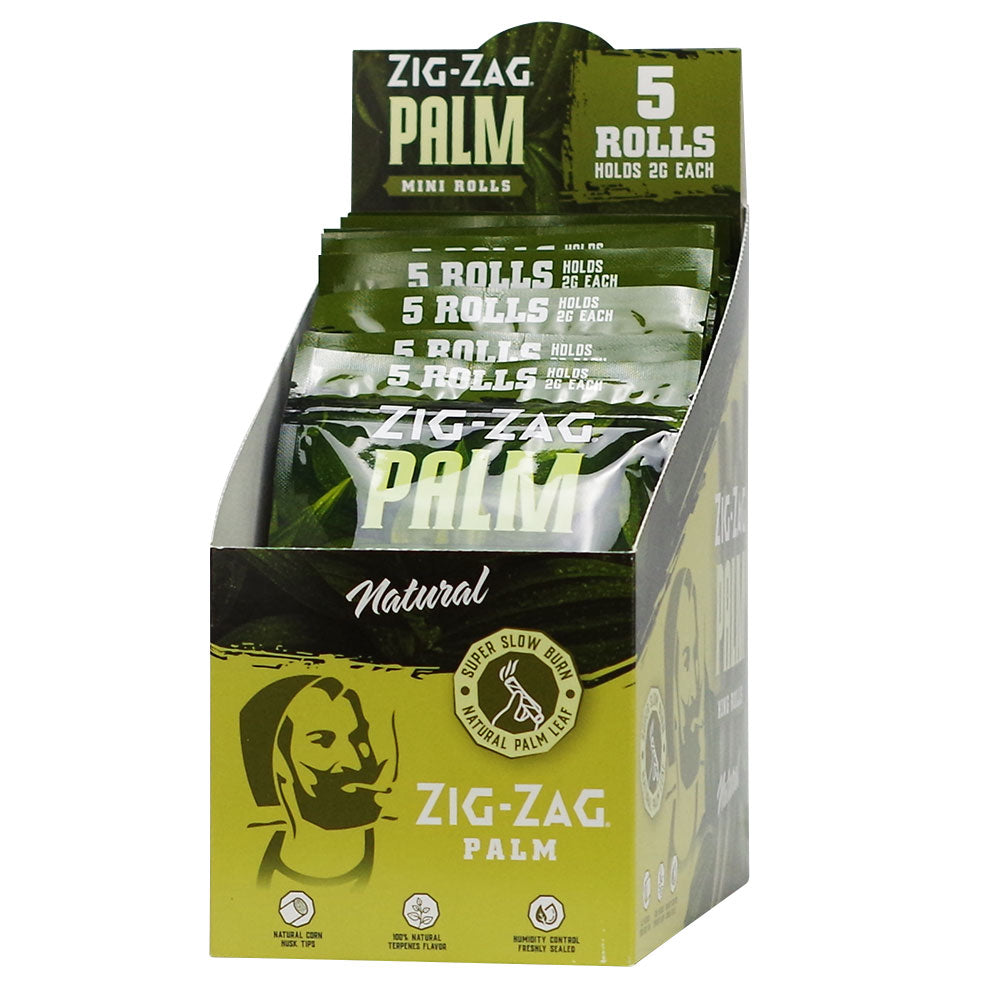 Zig Zag Palm Rolls King Size Natural 5 pack 15ct Display