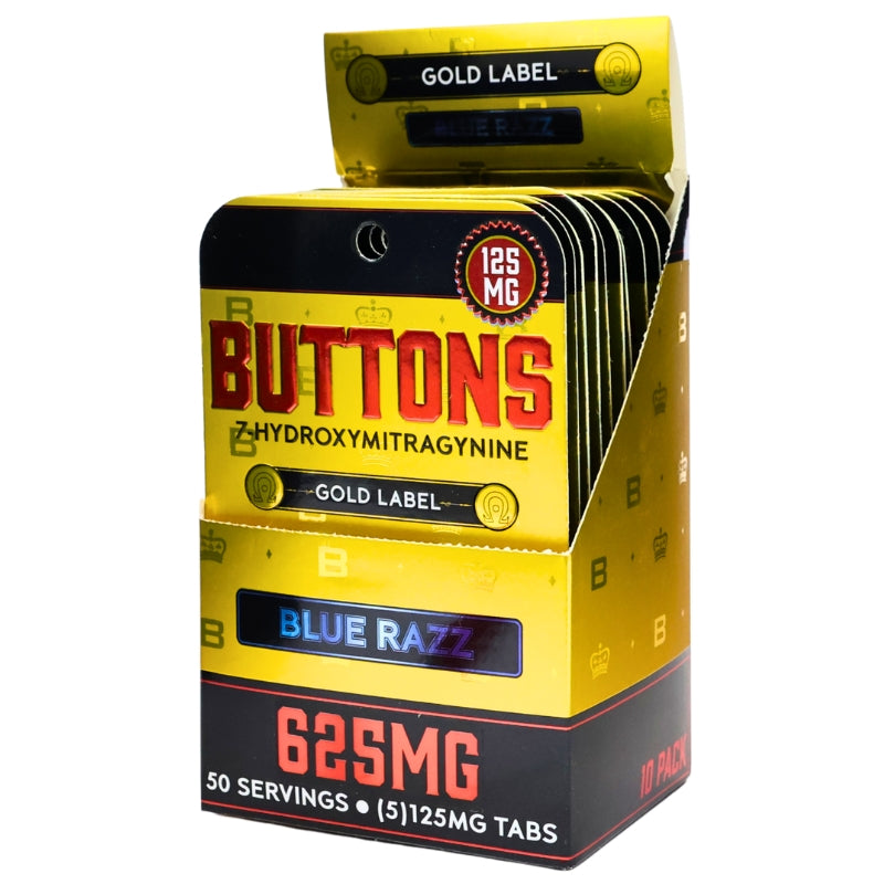 Buttons 7OH Kratom Extract Tablets 625mg 5pk 10ct Display