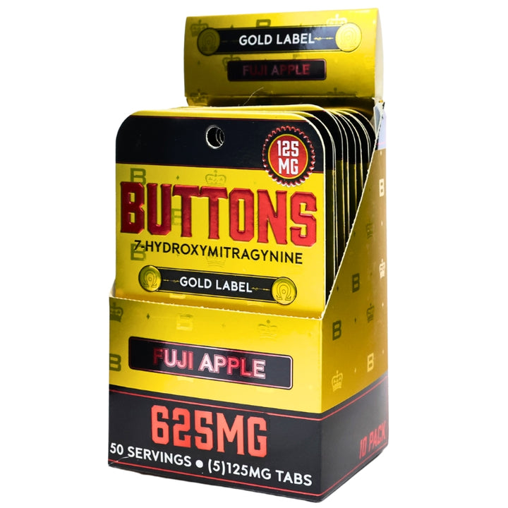 Buttons 7OH Kratom Extract Tablets 625mg 5pk 10ct Display