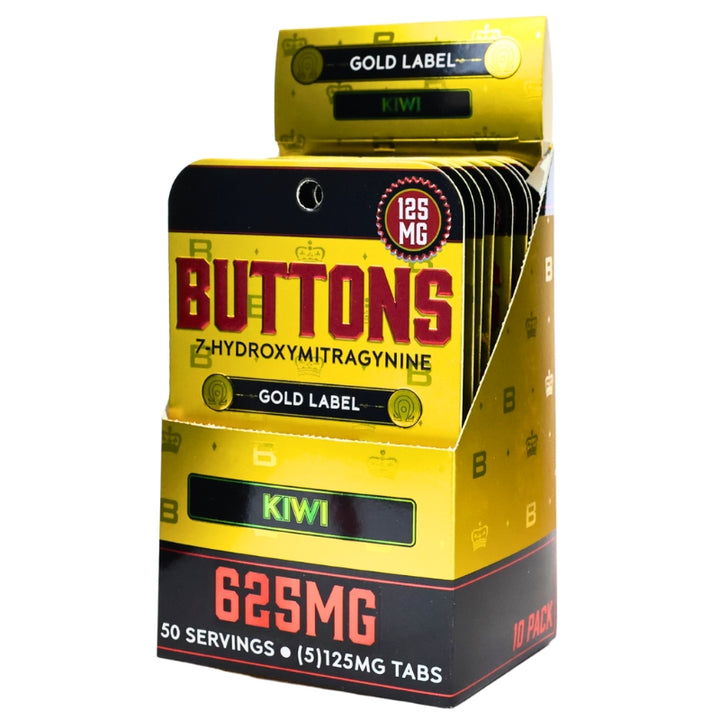 Buttons 7OH Kratom Extract Tablets 625mg 5pk 10ct Display