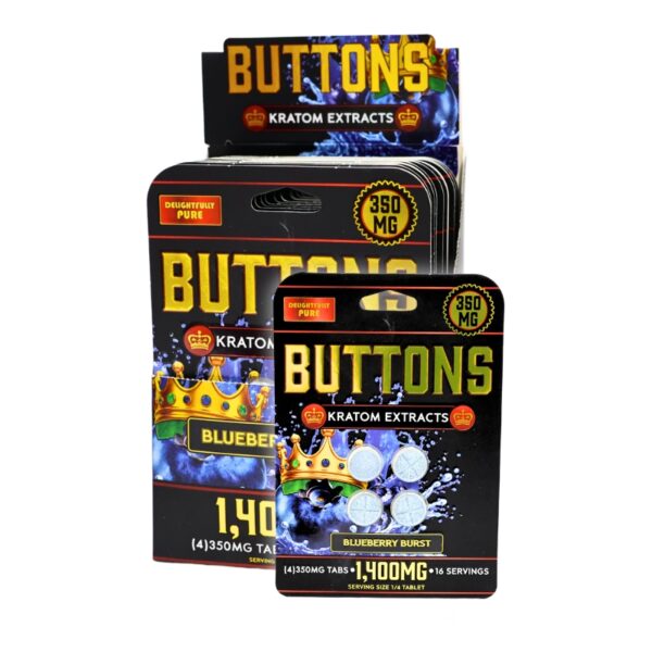 Buttons Kratom Extract Tablets 1400mg 4pk 10ct Display |350mg per tablet