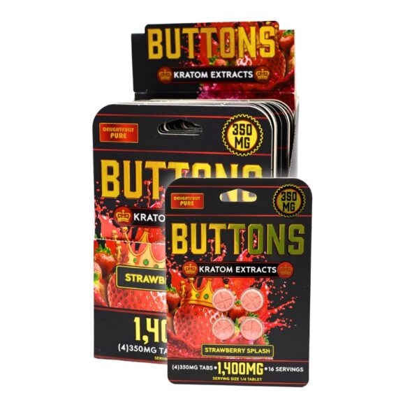 Buttons Kratom Extract Tablets 1400mg 4pk 10ct Display |350mg per tablet