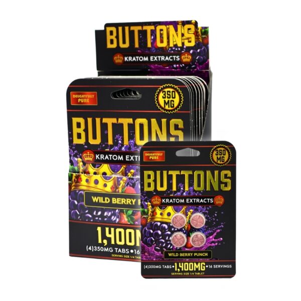 Buttons Kratom Extract Tablets 1400mg 4pk 10ct Display |350mg per tablet