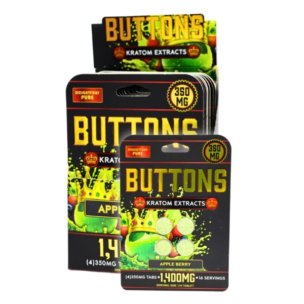 Buttons Kratom Extract Tablets 1400mg 4pk 10ct Display |350mg per tablet