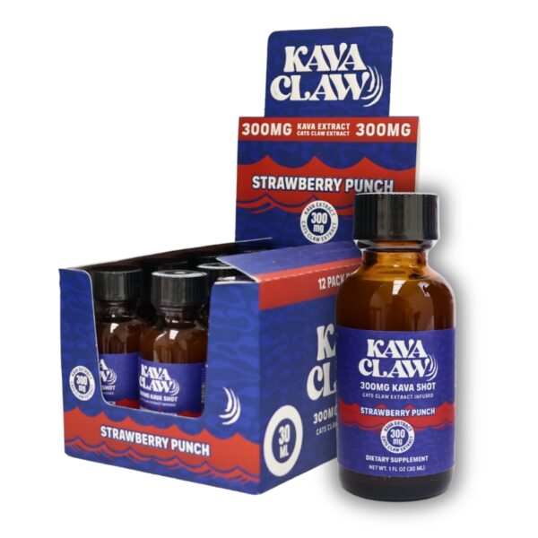 Kava Claw 300mg Extract Shot 1fl Oz Bottle 12ct Display