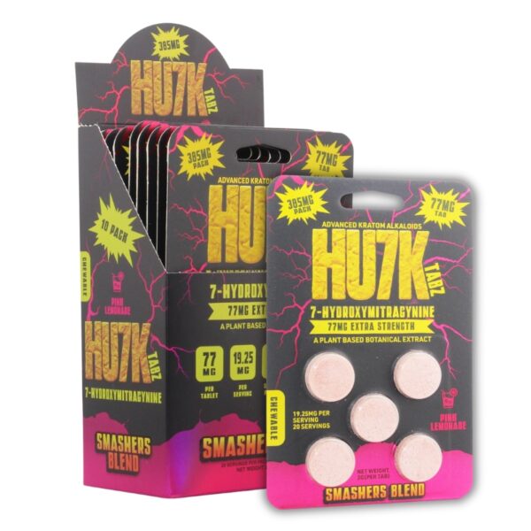 Hu7k Smashers Blend 7-Hydroxymitragynine Tablet 77mg 5pk 10ct Box