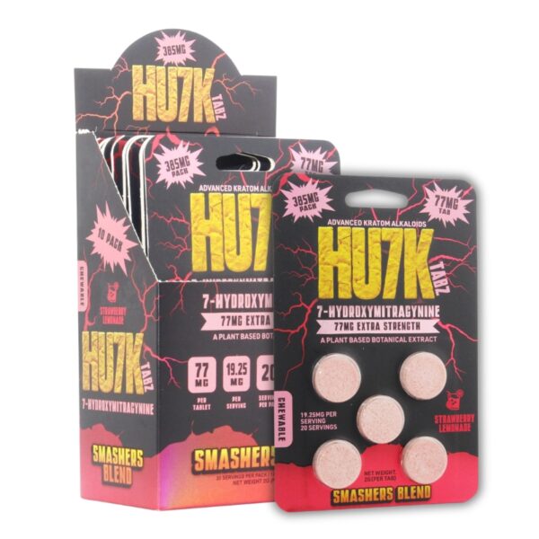 Hu7k Smashers Blend 7-Hydroxymitragynine Tablet 77mg 5pk 10ct Box