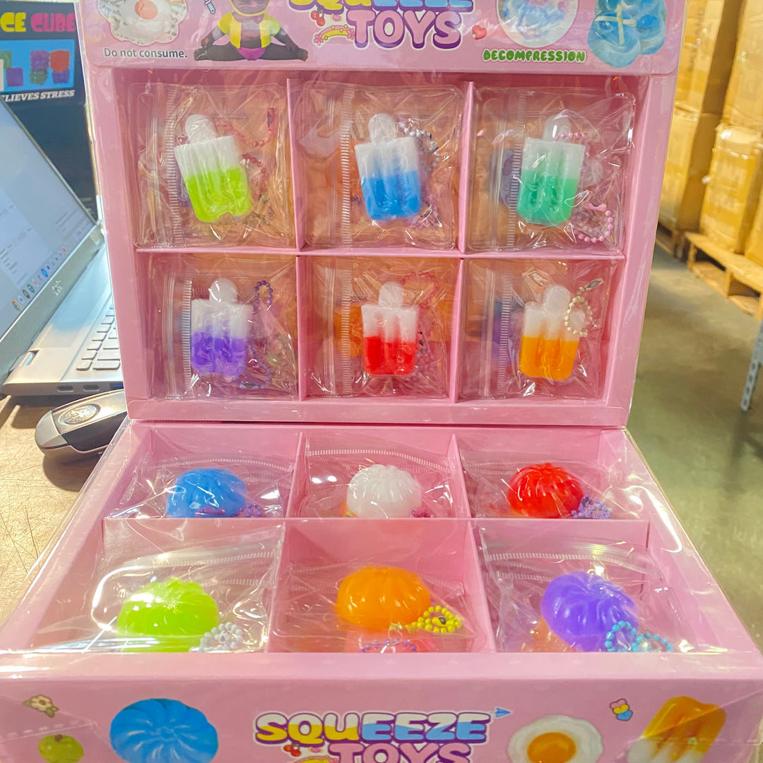 Squeeze Toys Key chain dumpling or Ice Cream | 24 pieces | Decompresses