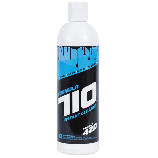 A 12 fl oz white bottle of Formula 420 Formula 710 Instant Cleaner with a black and blue label, shown on a solid white background.