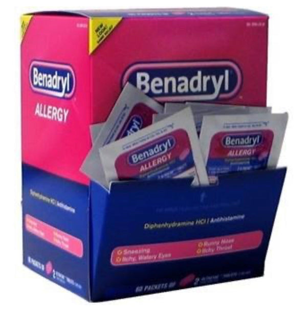 Allergy Support Tablets – Benadryl, 60 Packets (2 Tablets Each)